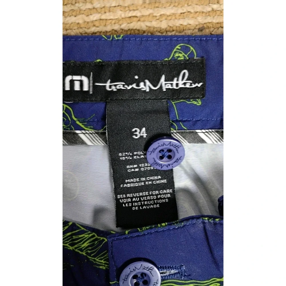 Travis Mathews Blue The Chive Men's Golf Pants Size 34 What's Your Play?